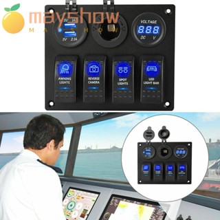 Mayshow แผงสวิตช์โยกดิจิทัล LED กันน้ํา 12V 24V สําหรับซ่อมแซมรถยนต์