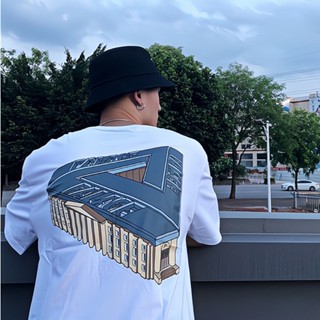 Palasspalazoo เสื้อยืดคอกลม แขนสั้น พิมพ์ลายโลโก้ 3D ทรงสามเหลี่ยม สําหรับผู้ชาย