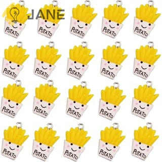 Jane จี้สร้อยคอ รูปเฟรนช์ฟราย 15*20 มม. 20 ชิ้น สําหรับทําเครื่องประดับ DIY 20 ชิ้น