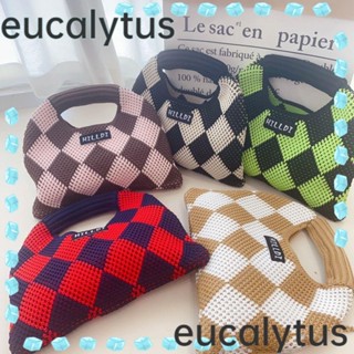 Eucalytus1 กระเป๋าสาน ขนาดเล็ก สีแคนดี้ ใส่โทรศัพท์มือถือได้ สําหรับผู้หญิง