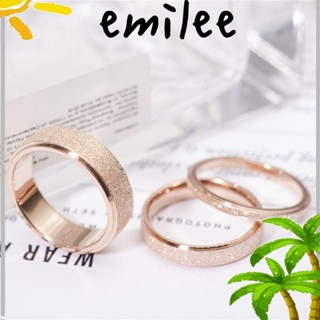 Emilee แหวนนิ้วมือแฟชั่น 2/4/6 มม. เครื่องประดับจัดงานแต่งงาน สเตนเลส