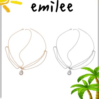 EMILEE เครื่องประดับผมเจ้าสาว ประดับคริสตัล พลอยเทียม สีทอง สไตล์โบฮีเมียน สําหรับผู้หญิง