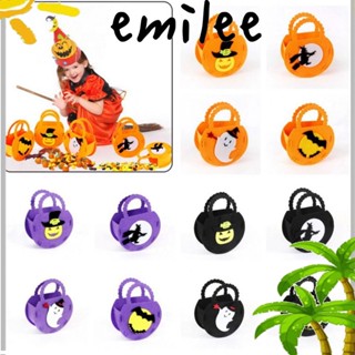 Emilee กระเป๋าผ้าไม่ทอ ลายฟักทองผี แฟชั่น สําหรับตกแต่งปาร์ตี้ฮาโลวีน