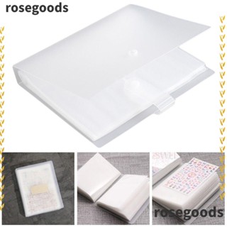 Rosegoods1 ชั้นวางสติกเกอร์ แบบใส สําหรับตกแต่งเล็บ โน้ตบุ๊ก อัลบั้ม