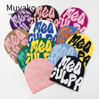Muvako หมวกบีนนี่ ผ้าถัก สไตล์ฮิปฮอป ให้ความอบอุ่น Y2k