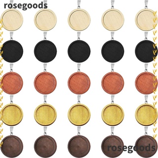 Rosegoods1 ถาดจี้ไม้ดิบ สีน้ําตาลเข้ม สีแดงกาแฟ สําหรับทําเครื่องประดับ