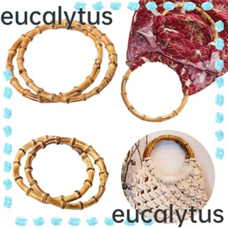 Eucalytus1 หูหิ้วกระเป๋าไม้ไผ่ แฮนด์เมด พร้อมหัวเข็มขัด สําหรับคล้องกระเป๋าสะพายไหล่