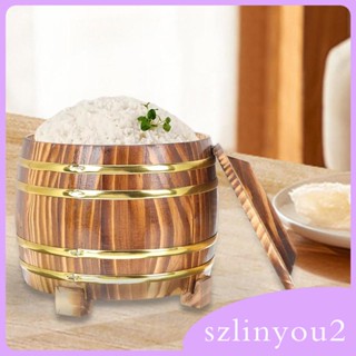 [szlinyou2] ถังไม้ใส่ข้าวปั้นซูชิ อเนกประสงค์ 16 ซม. พร้อมฝาปิด สําหรับบ้าน ร้านอาหาร