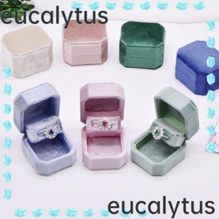 Eucalytus1 กล่องกํามะหยี่ สําหรับใส่เครื่องประดับ แหวนแต่งงาน