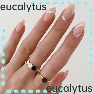 Eucalytus1 เล็บปลอม ถอดออกได้ สีขาว DIY 24 ชิ้น