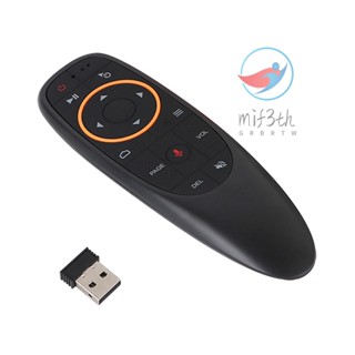 G10 2.4GHz รีโมตคอนโทรลไร้สาย พร้อมตัวรับสัญญาณ USB ควบคุมด้วยเสียง สําหรับ Android TV Box PC แล็ปท็อป โน้ตบุ๊ก Smart TV สีดํา