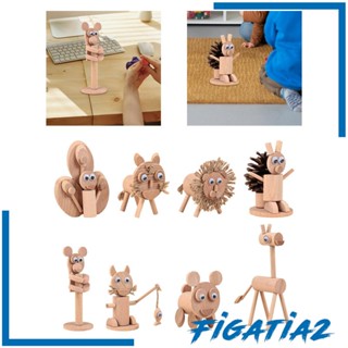 [Figatia2] ของเล่นฟิกเกอร์ไม้ รูปสัตว์ ขนาดเล็ก แฮนด์เมด DIY สําหรับเด็กอนุบาล