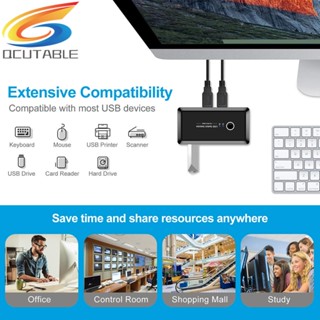 [Qcutable.th] กล่องสวิตช์ฮับอะแดปเตอร์ 4 In 2 Out USB 3.0 สําหรับเครื่องพิมพ์ KVM