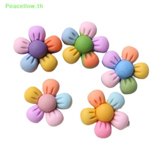 Peacellow กิ๊บติดผมเรซิ่น รูปดอกไม้ห้ากลีบ หลากสีสัน สําหรับทําเครื่องประดับผม DIY 10 ชิ้น