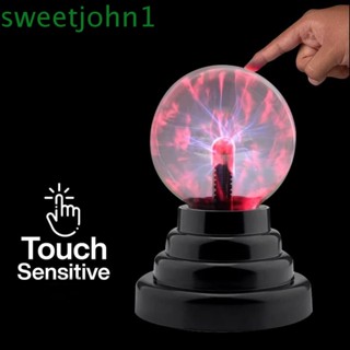 Sweetjohn โคมไฟลูกบอลพลาสม่า LED ควบคุมด้วยเสียง บรรยากาศแปลกใหม่ สําหรับเด็ก 3 นิ้ว