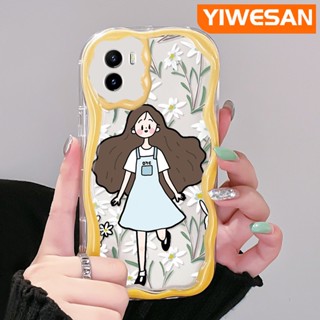 เคสโทรศัพท์มือถือแบบนิ่ม ใส ลายดอกไม้ เด็กผู้หญิง สีครีม หลากสี สําหรับ VIVO Y15s Y15a Y01 Y02s