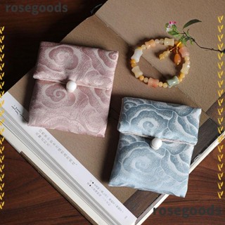 Rosegoods1 กระเป๋าใส่เหรียญ สร้อยข้อมือ จี้ แบบพกพา กันฝุ่น เรียบง่าย