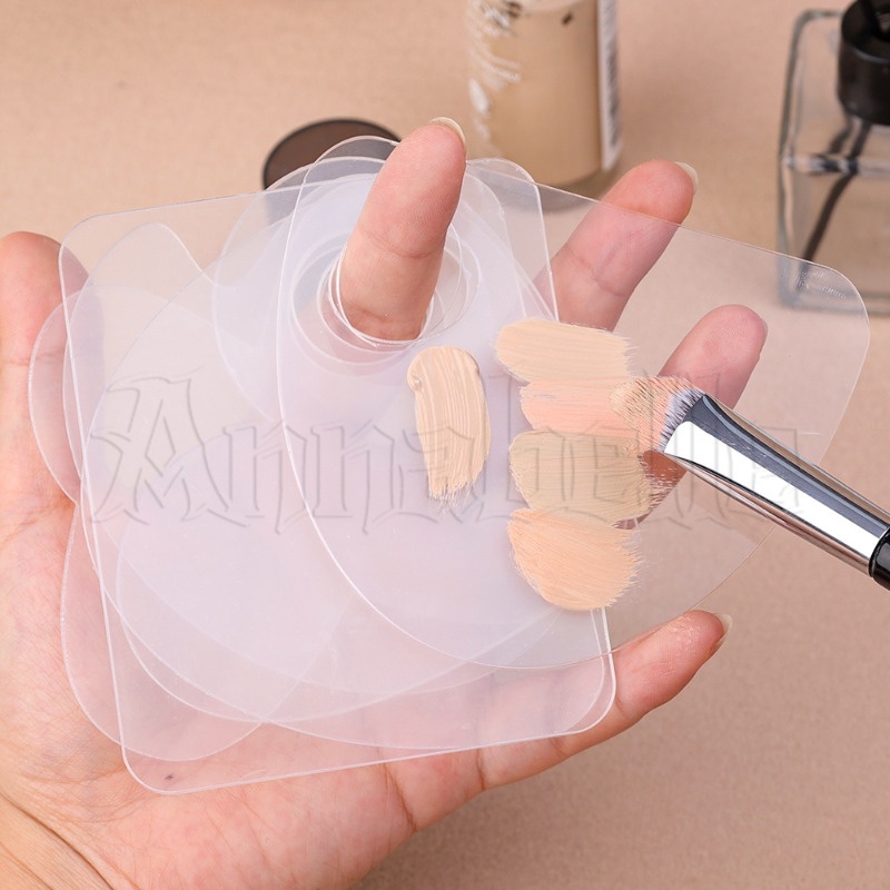 บอร์ดปั๊มเล็บ DIY / พาเลทสีผสม แบบมือถือ / จานสีอะคริลิคใส / พาเลทแต่งหน้า รองพื้น ครีม สากล จานผสมเครื่องสําอาง อุปกรณ์แต่งหน้า