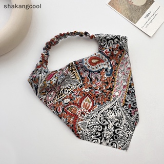 Shakangcool ที่คาดผม ผ้าพันคอ ผ้าโพกศีรษะ แบบยืดหยุ่น พิมพ์ลายดอกไม้ สไตล์โบฮีเมียน แฟชั่นสําหรับผู้หญิง SGL