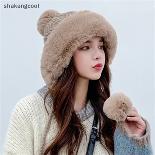 Shakangcool หมวกไหมพรม ผ้าแคชเมียร์ถัก ขนาดใหญ่ ให้ความอบอุ่น แฟชั่นฤดูใบไม้ร่วง ฤดูหนาว สําหรับผู้หญิง SGL