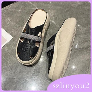 [szlinyou2] รองเท้าแตะแพลตฟอร์ม พื้นแบน กันลื่น สําหรับผู้หญิง