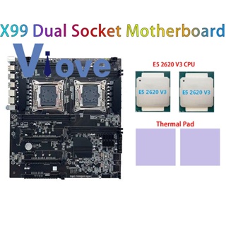 เมนบอร์ด X99 LGA2011-3 รองรับหน่วยความจํา RECC DDR4 พร้อมแผ่นความร้อน 2XE5 2620 V3 CPU 2X 1 ชุด