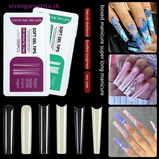 Strongaroetrtu เล็บปลอม แบบใส ยาวมาก สีธรรมชาติ สําหรับตกแต่งเล็บ 504 550 ชิ้น