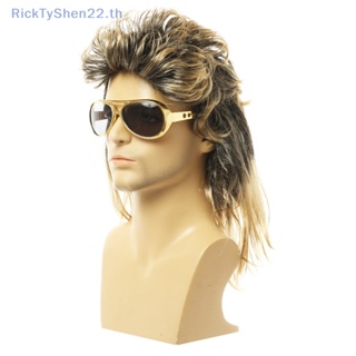 Ricktyshen วิกผมคอสเพลย์ 70s 80s สีดํา สําหรับผู้ชาย ปาร์ตี้ดิสโก้ TH