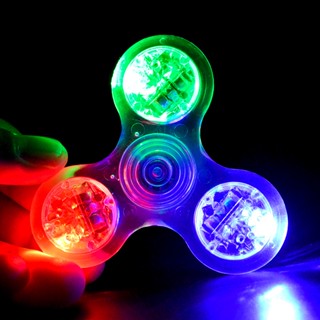 ใหม่ ของเล่น Fidget Spinner มีไฟ LED สีรุ้ง สําหรับเด็ก ผู้ใหญ่