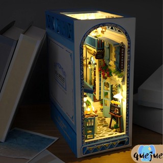 ชุดโมเดลไม้ รูปหนังสือ 3D พร้อมไฟอบอุ่น DIY สําหรับตกแต่งบ้านตุ๊กตา SHOPQJC1658