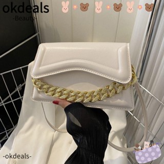 Okdeals กระเป๋าถือ กระเป๋าสะพายไหล่ สะพายข้าง หนัง Pu ความจุสูง สีพื้น สไตล์มินิมอล สําหรับเด็กผู้หญิง