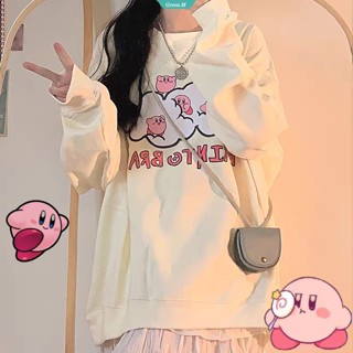 เสื้อกันหนาวแขนยาว คอกลม พิมพ์ลายการ์ตูนอนิเมะ Kirby ทรงหลวม แฟชั่นฤดูใบไม้ผลิ สําหรับผู้หญิง 2023 [GM]