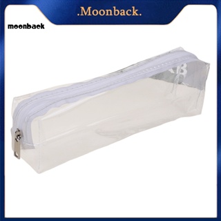 &lt;moonback&gt; กระเป๋าดินสอ กันน้ํา อเนกประสงค์ สีโปร่งใส แบบพกพา สําหรับโรงเรียน สํานักงาน แต่งหน้า เครื่องมือ