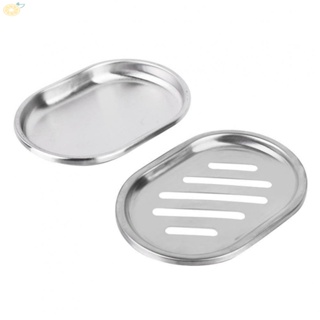 【VARSTR】Soap Dish Stainless Steel 13*9*1.5cm Anti-rust Container Double-layer Design