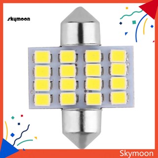 Skym* หลอดไฟอ่านหนังสือ LED 16SMD DC 12V สีขาว สําหรับติดตกแต่งภายในรถยนต์