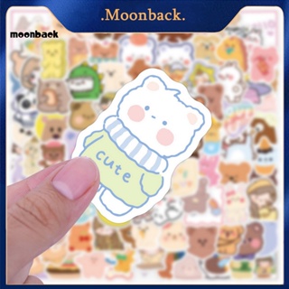 &lt;moonback&gt; สติกเกอร์ PVC ลายหมีน้อยน่ารัก มีกาวในตัว อเนกประสงค์ สําหรับติดกระเป๋าเดินทาง โรงเรียน 100 ชิ้น