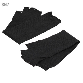 SN7 Arm Guards 45cm/17.7in Cut Resistant Half Finger Sleeve for Kitchen Woodworking Gardening Black