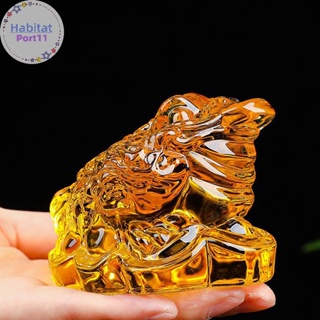 Habitatport Feng Shui Toad Money Lucky Fortune Wealth เครื่องประดับเหรียญ รูปกบ สีทอง สไตล์จีน