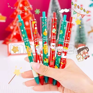 [ขายดี] ปากกาเจล ลายการ์ตูนคริสต์มาส ซานต้า กวางเรนเดียร์ ต้นไม้ สโนว์แมน เครื่องเขียน น่ารัก ปากกาเจล การ์ตูน น่ารัก หมึกสีดํา เครื่องเขียน โรงเรียน