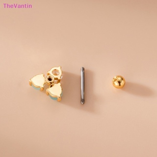 Thevantin ต่างหูสตั๊ด เหล็กสเตนเลส แบบบาง ขนาดเล็ก โอปอล แฟชั่นสําหรับผู้หญิง 1 ชิ้น