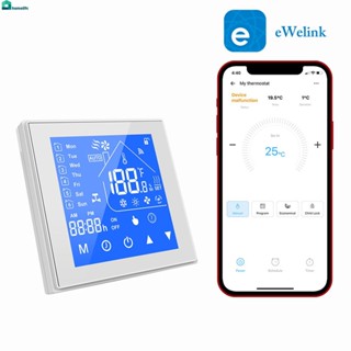 Aubess EWelink WiFi Smart Thermostat สำหรับทำความร้อนแก๊สเครื่องทำน้ำอุ่น EU Electric Floor Temperature Controller Alexa Google Home Tuya Smart Life Home home