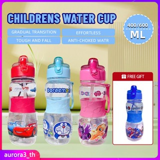 【ในการจัดส่ง】แก้วน้ำขนาด 400 มล. พร้อมขวดฟางสำหรับเด็ก Bpa Free Tumbler Water Bottle Frozen Kids Straw Tumbler