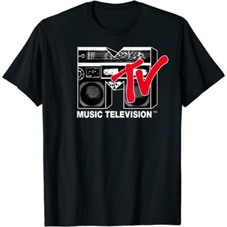 ขายดี เสื้อยืด พิมพ์ลายกราฟฟิคโลโก้ MTV Red Boombox 872532