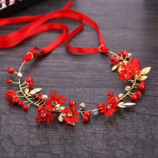 Dwayne ที่คาดผม สีทอง ใบไม้ เจ้าสาว ดอกเดซี่ รัดเกล้า