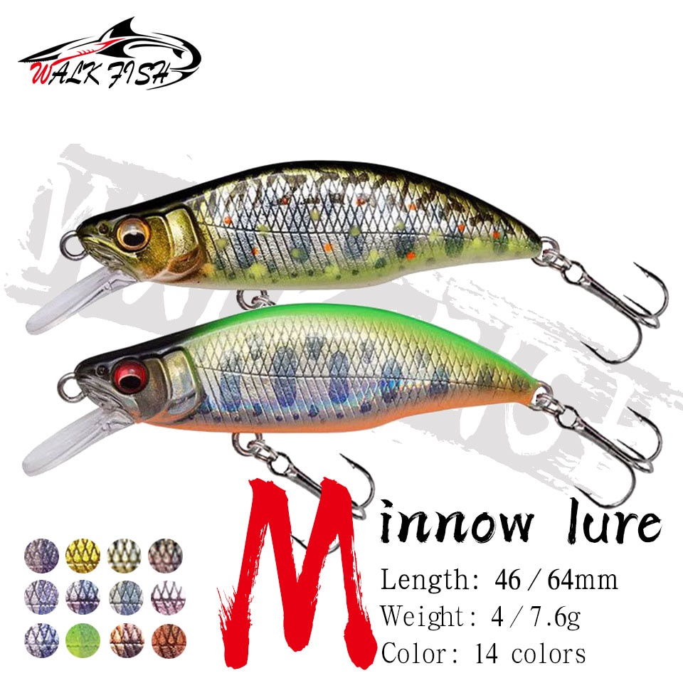Walk FISH เหยื่อตกปลาแบบจม 4 กรัม 7.6 กรัม คุณภาพสูง สําหรับตกปลาเทราท์ ไพค์