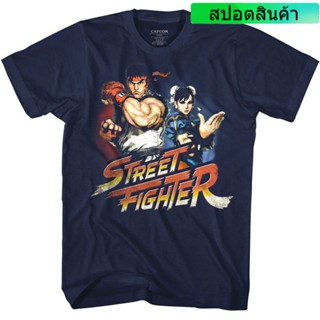 [S-5XL] เสื้อยืด พิมพ์ลาย Street Fighter Ryu Chun-Li Hadoken สําหรับผู้ชาย