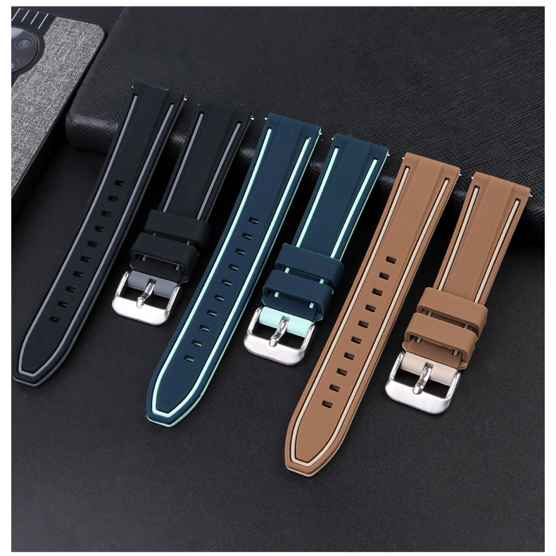 สายนาฬิกาข้อมือซิลิโคน ปลดเร็ว สองสี สําหรับ OME Co-branded Moonwatch Planet Series 20 มม.