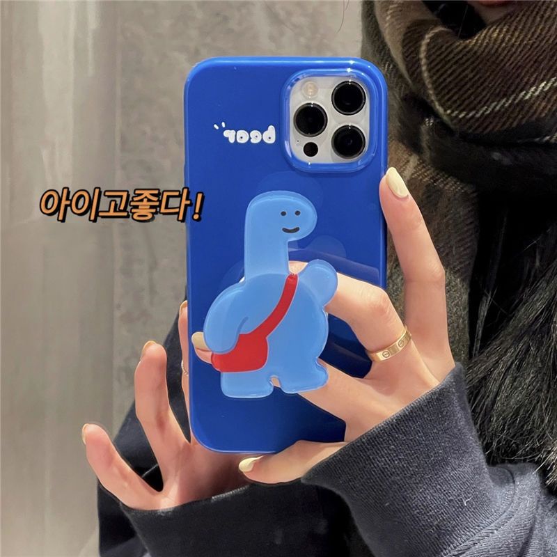 Korean Cute Dinosaur Bracket Phone Case for Iphone 13 Apple 12promax Phone Case for Iphone11 Couple X Soft Case 14