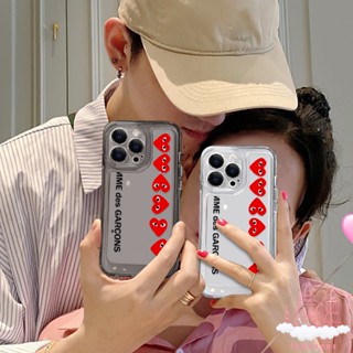 เคสโทรศัพท์มือถือแบบนิ่ม TPU ใส กันกระแทก กันรอยกล้อง ลาย Comme Des Garcons สําหรับ iPhone 14 Pro 11 12 13 XR XS Max 7 8Plus SE 2020