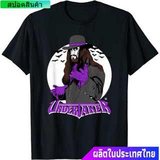 TOP CTfeytui มวยปล้ำอาชีพ มวย มวยปล้ำลีก อเมริกา WWE Vintage Undertaker With Logo T-Shirt คอกลม แฟชั่น  ผ้าฝ้ายแท้ เสื้อ